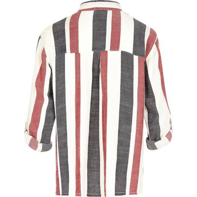 Girls cream stripe jacquard shirt